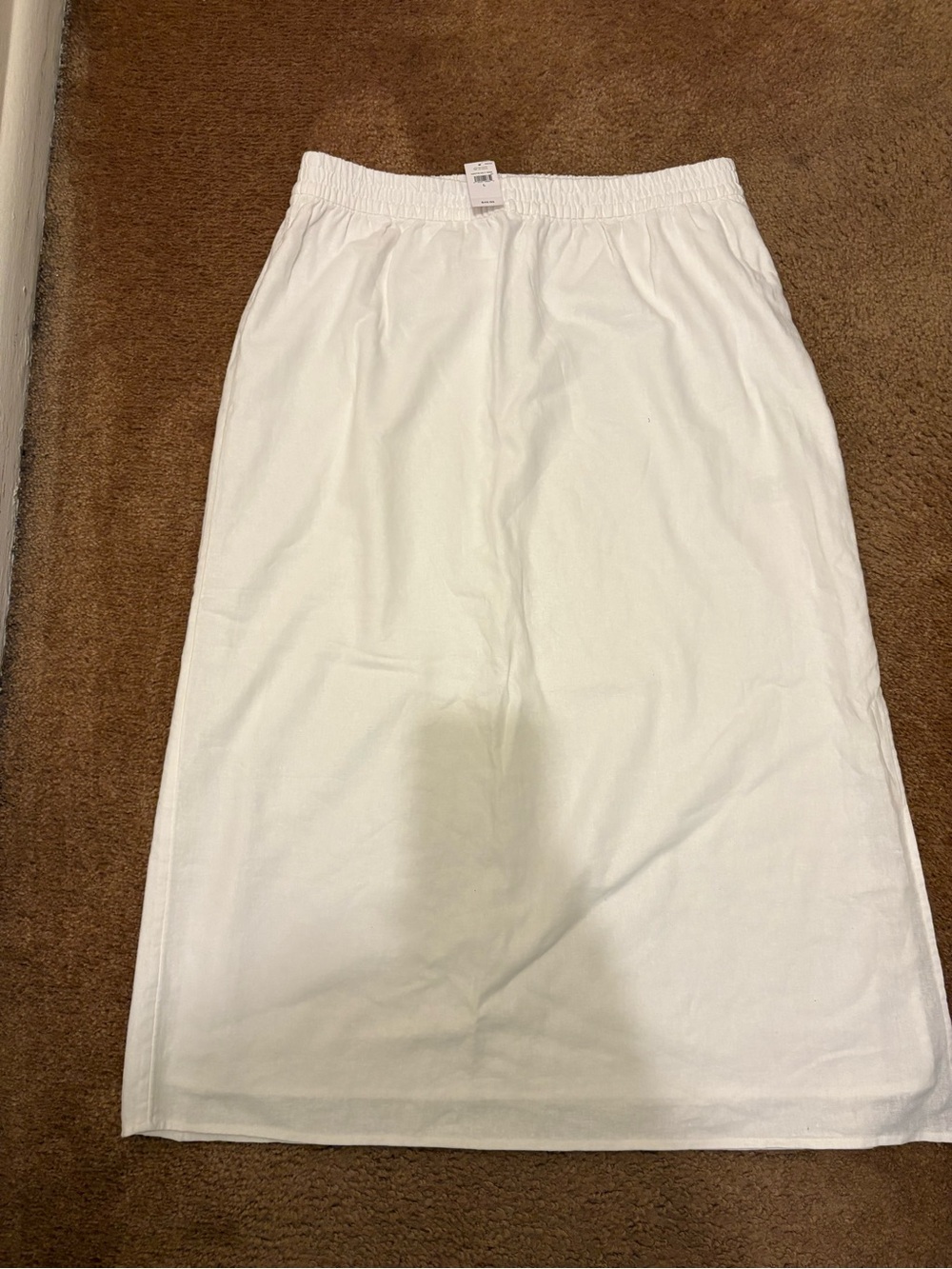 GAP White Elastic-Waist Midi Skirt